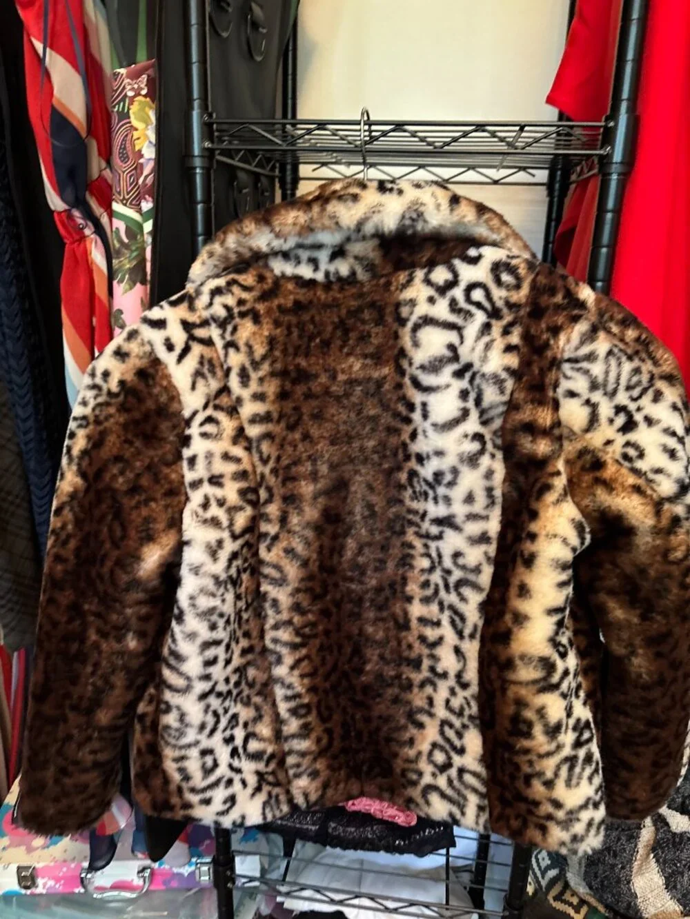 BlankNYC Girls Faux Fur Leopard Print Jacket Size Medium | Ultra Soft Plush Coat